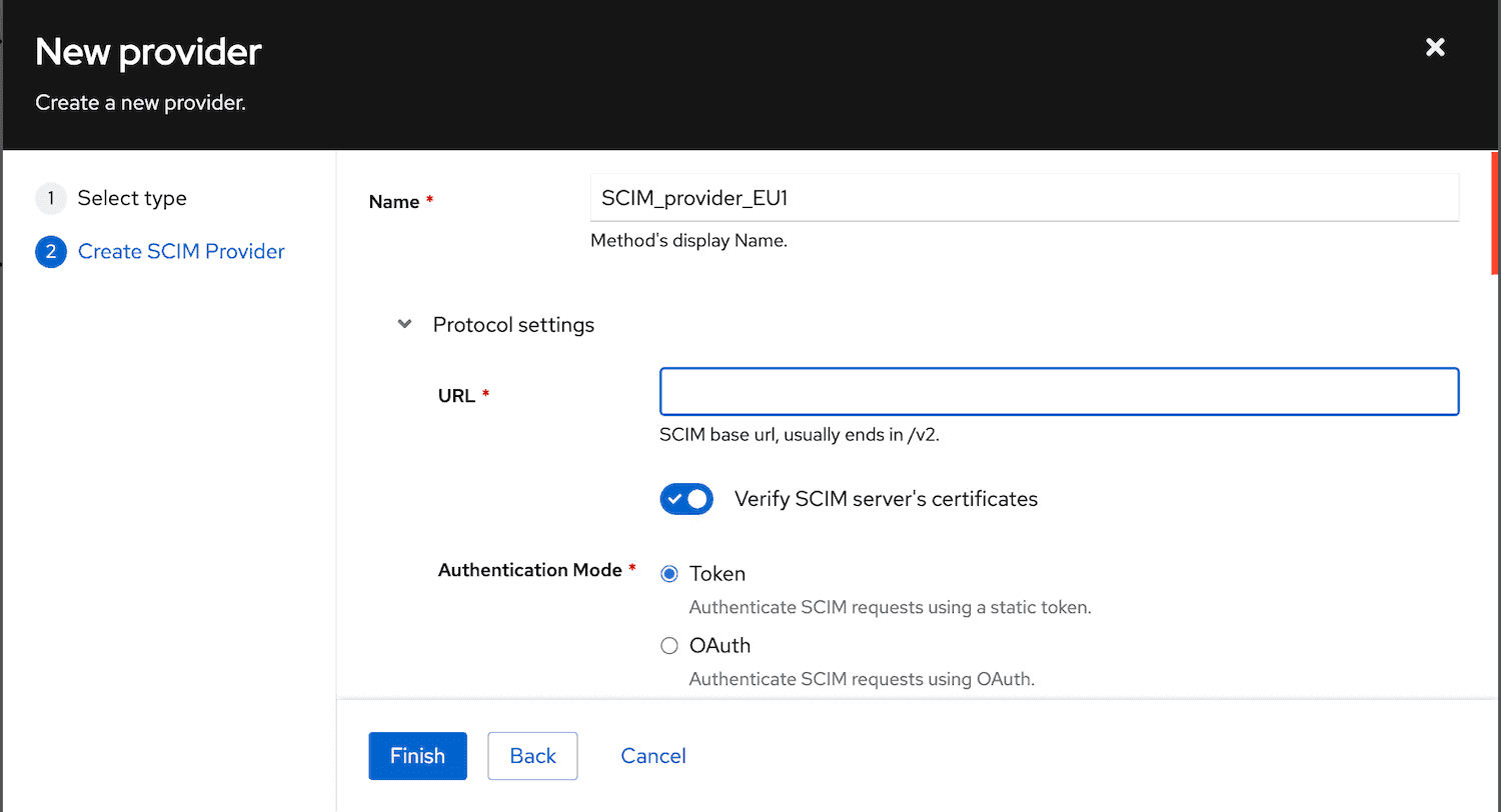 Creating a SCIM provider